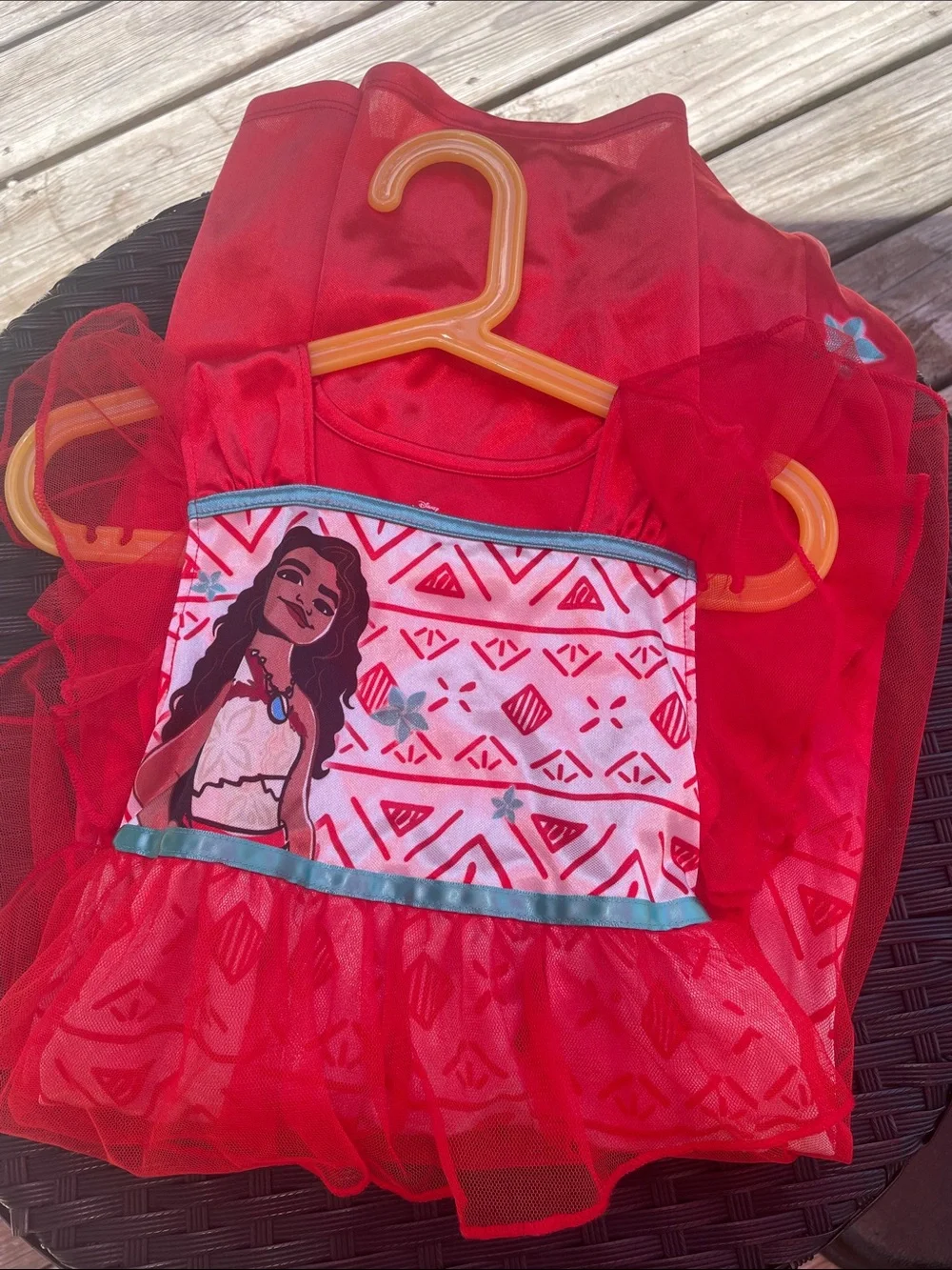 Disney Moana 2 Nightgown Red Princess Sleepwear Size Girls XS 4/5 - Picture 7 of 9